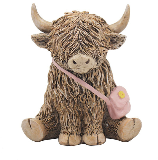 Highland Cow with Hand Bag