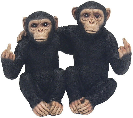 Twin ckeeky monkey with hand gesture