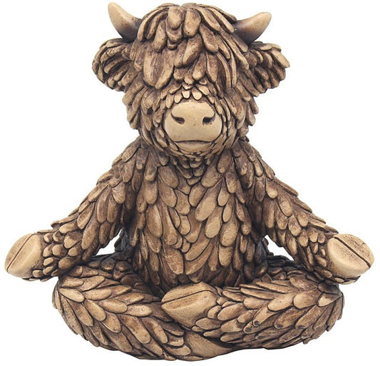 Yoga Hughie Highland Cow Ornament, 12cm