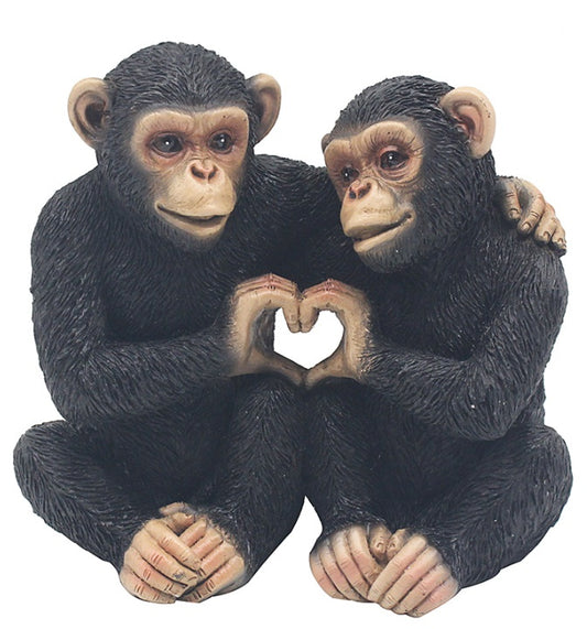 Twin Heart Cheeky Monkeys Deco, 13cm